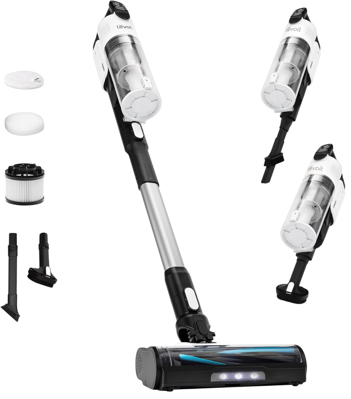 Cordless Vacuum Cleaner, White & Black